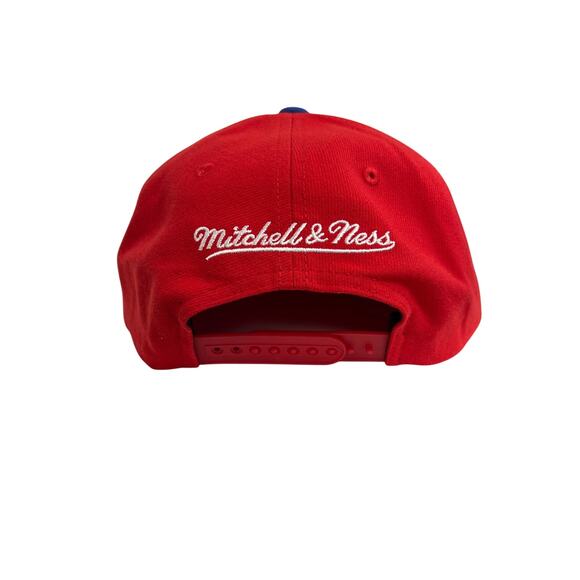 Mitchell & Ness NBA Philadelphia 76ers Embroidered Snapback Hat Red & Royal New - Picture 3 of 7